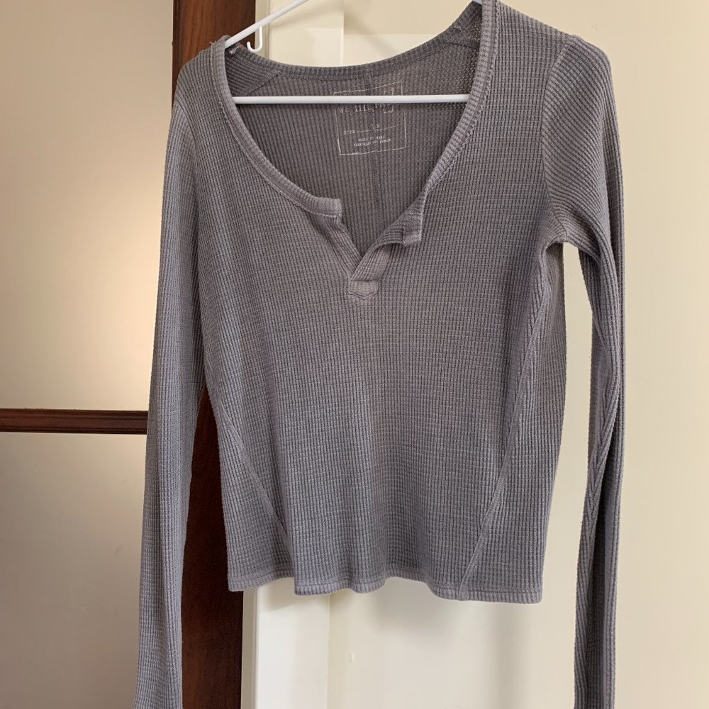 Free People Waffle Long Sleeve Shirt